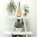 Folding Wooden A Frame Shelf in Whitewash for Home Storage