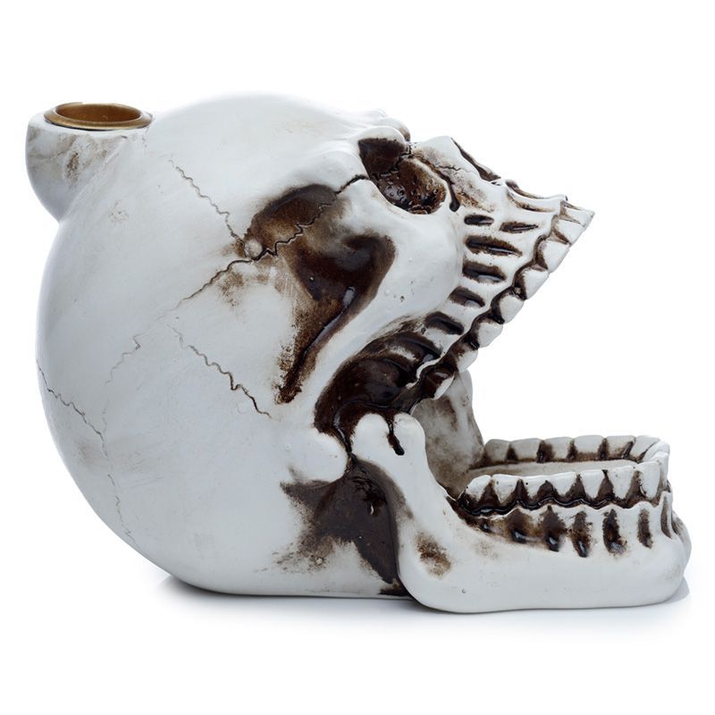 Skull with Open Mouth Backflow Incense Burner for Unique Decor
