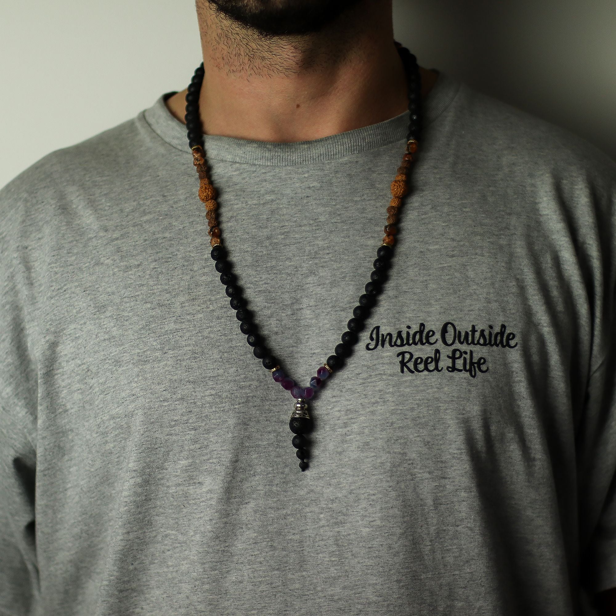 Essence of the Volcano Necklace with Lava Stones and Gemstone Accents