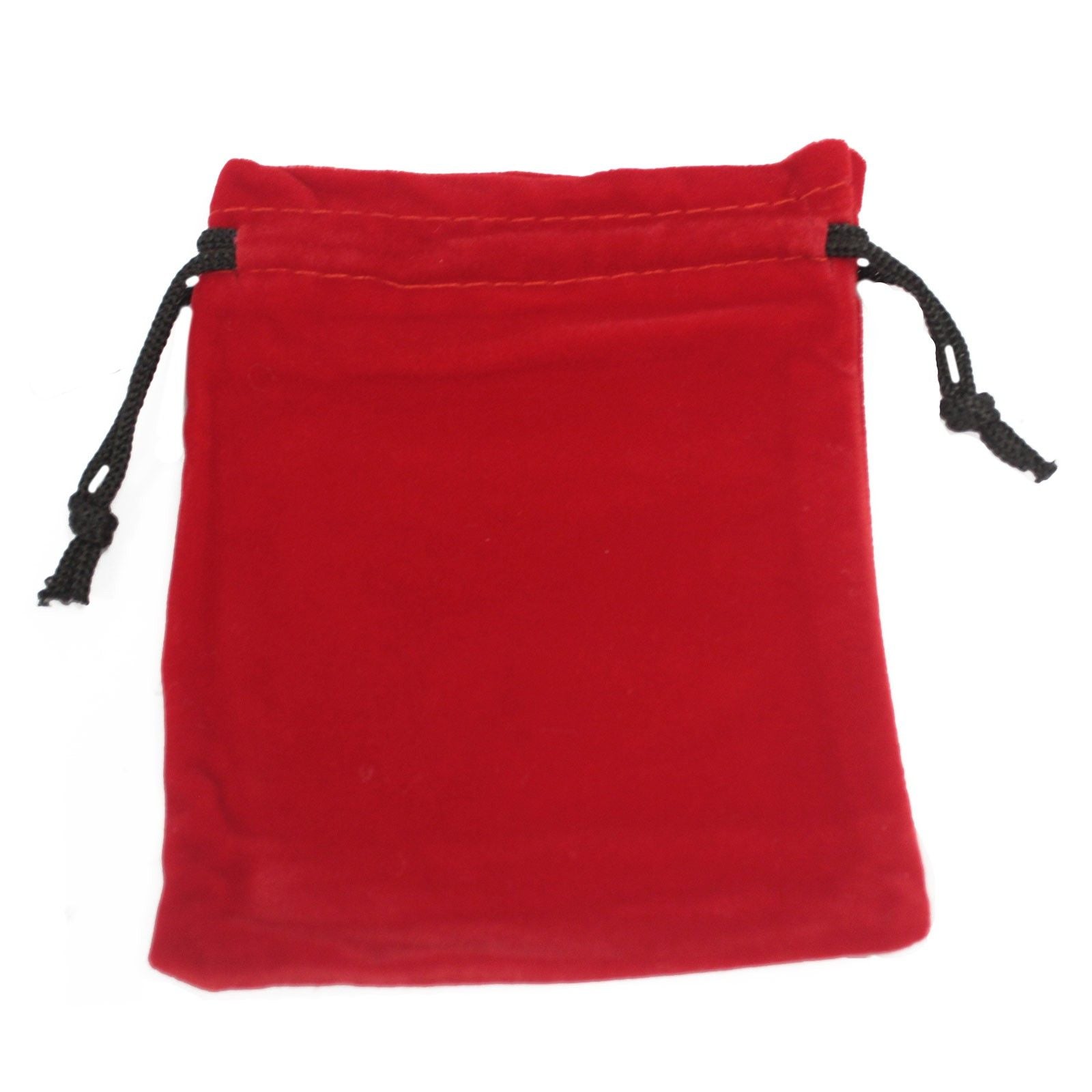Quality Velvet Pouch in Red with Black Drawstring for Small Items