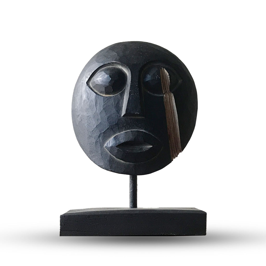 Timor Tribal Decorative Mask Black 27x20cm for Home Decor Accent