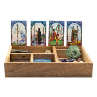 Four Section Tarot Box with Card Holder