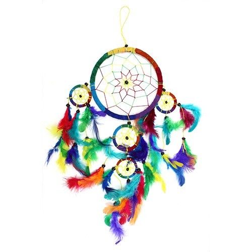 Bali Dreamcatchers Large Round Rainbow Dream Catcher for Sweet Dreams