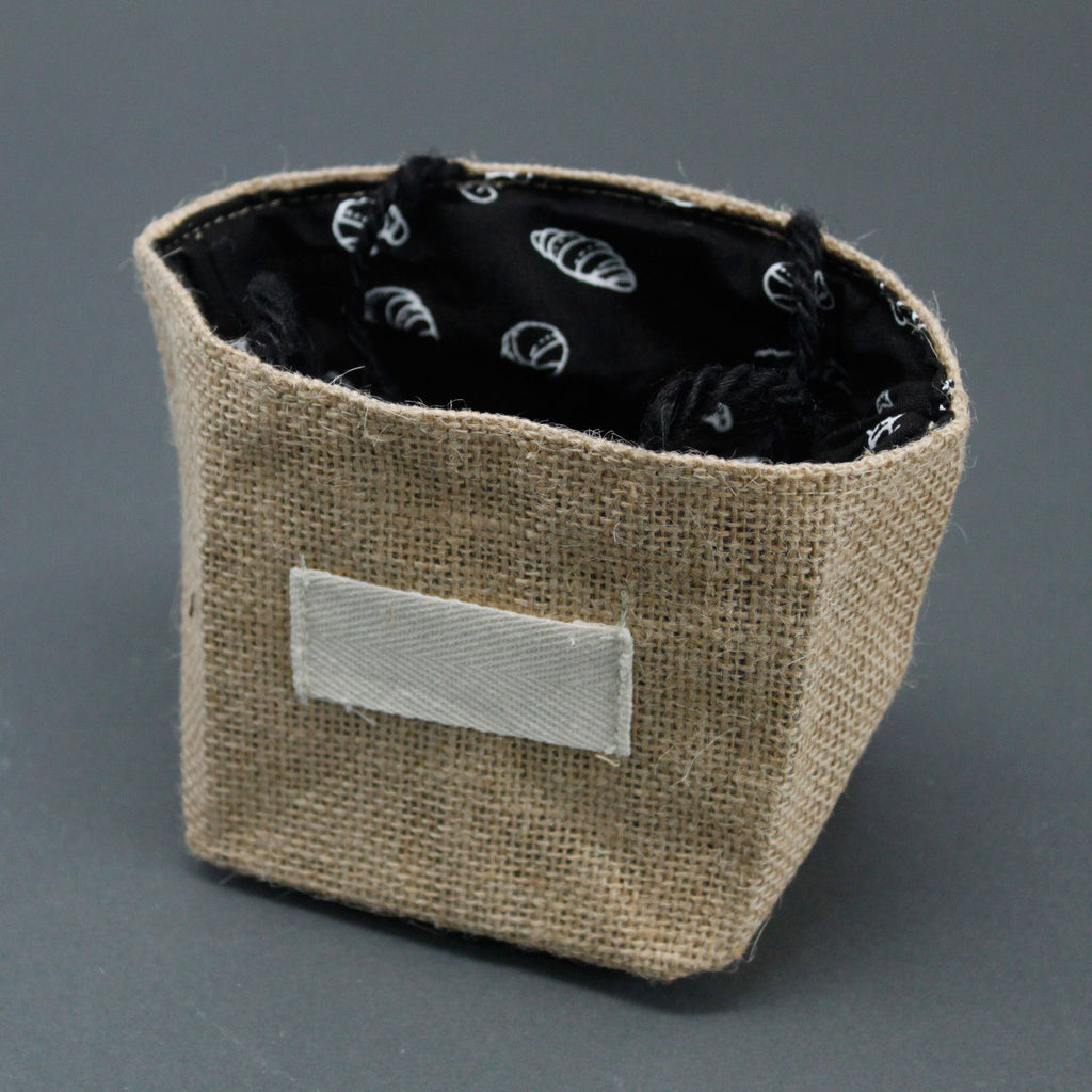 Natural Jute Cotton Gift Bag with Elegant Black Lining Medium
