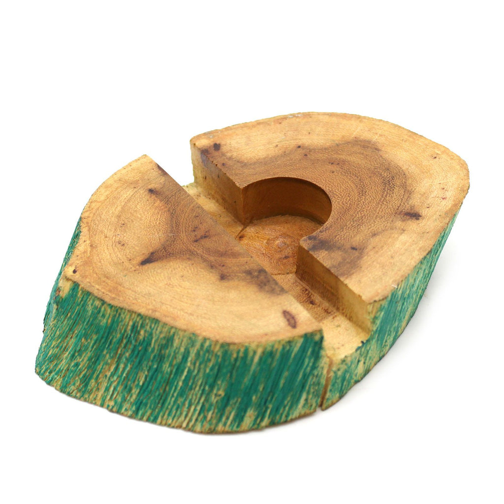 Lrg Gamal Wood Phone Holder with Modern Greenwash Finish Design