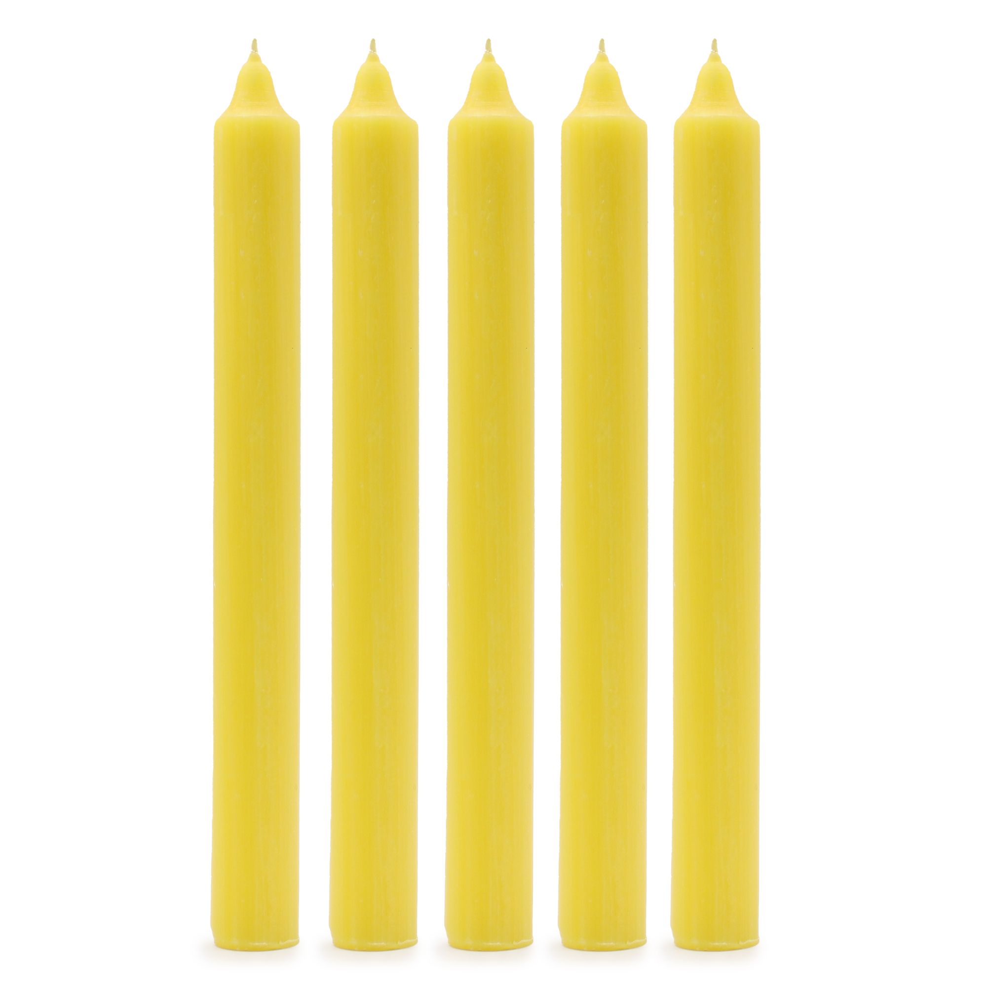 Solid Colour Dinner Candle Set in Rustic Lemon Pack of 21