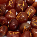 Runes Stone Set in Pouch with Red Aventurine for Divination