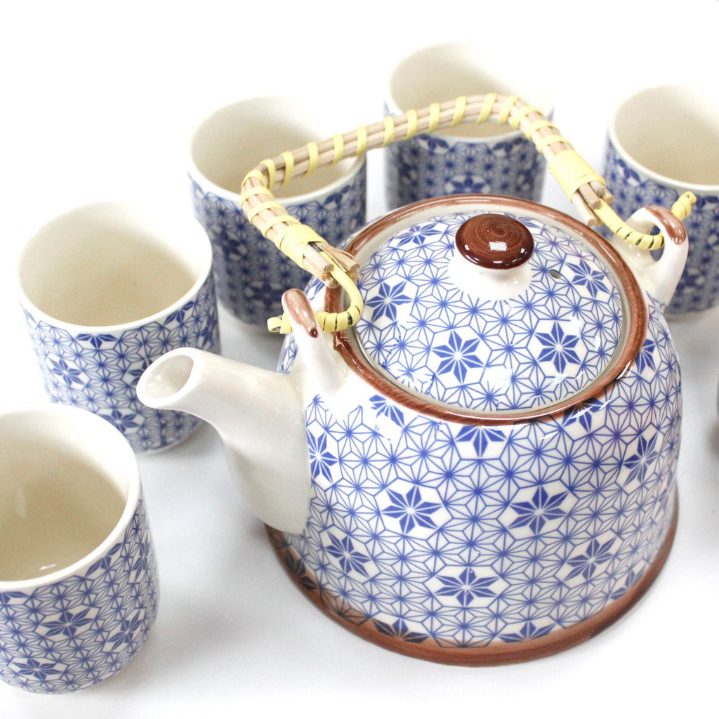 Herbal Teapot Set Blue Star with Cups for Tea Lovers Gifts