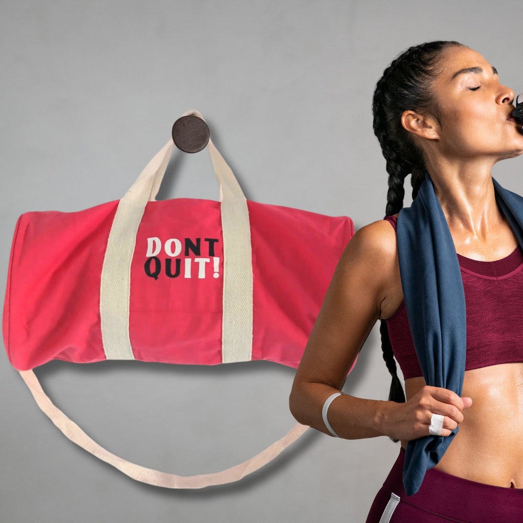 Don't Quit Gym Bag in Cherry Pink for Fitness Enthusiasts