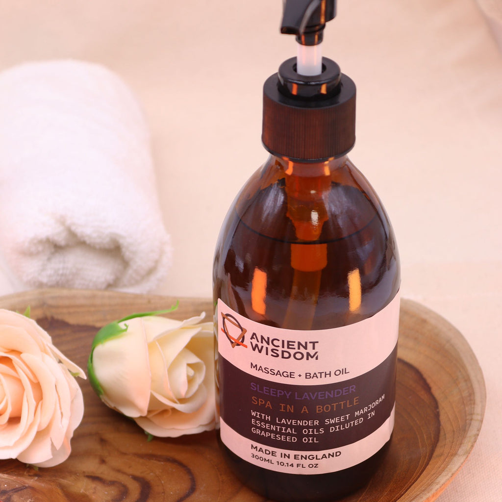 Sleepy Lavender Aromatherapy Massage and Bath Oil 300ml Bottle