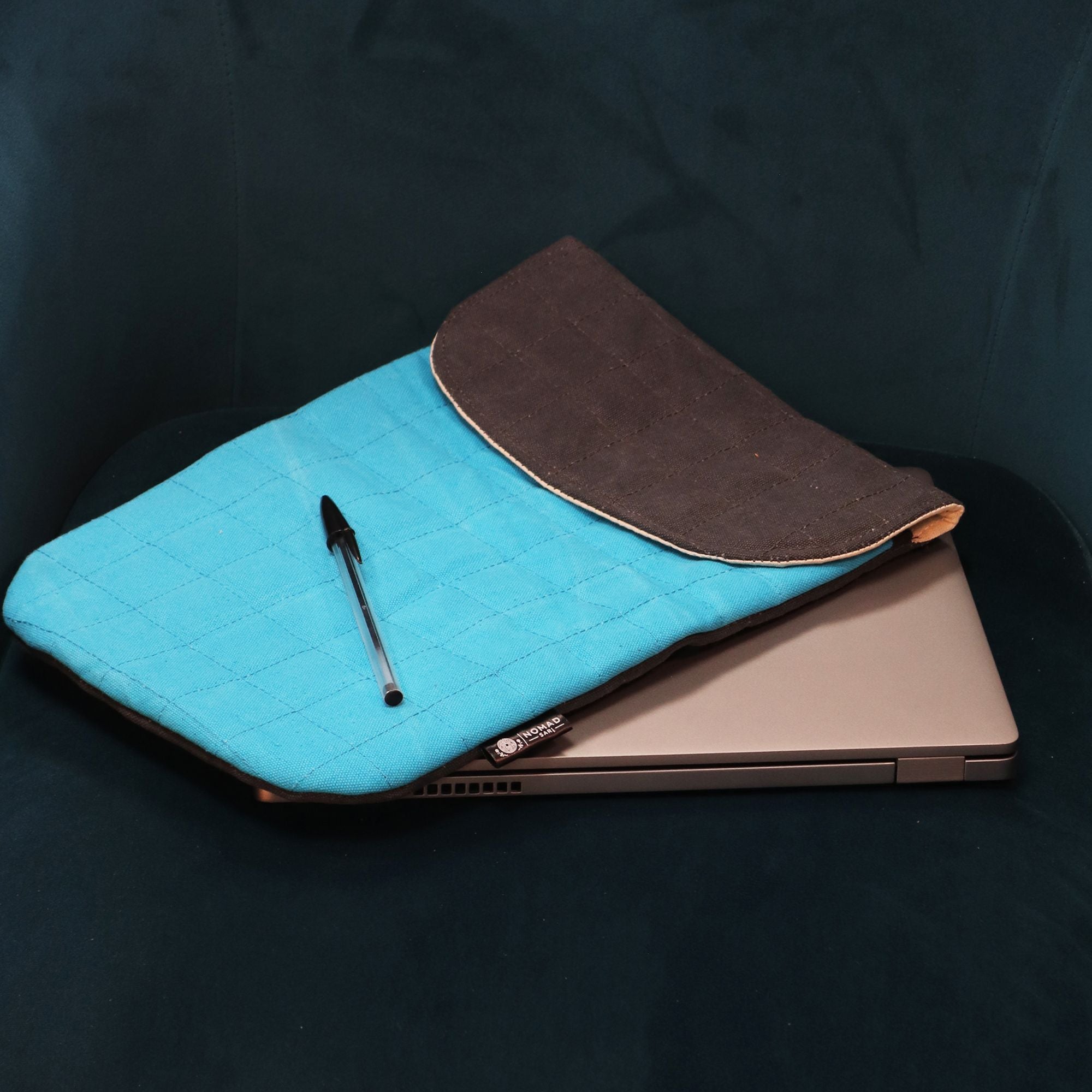 13 Inch Laptop Padded Pouch in Crazy Yellow with Magnetic Closure