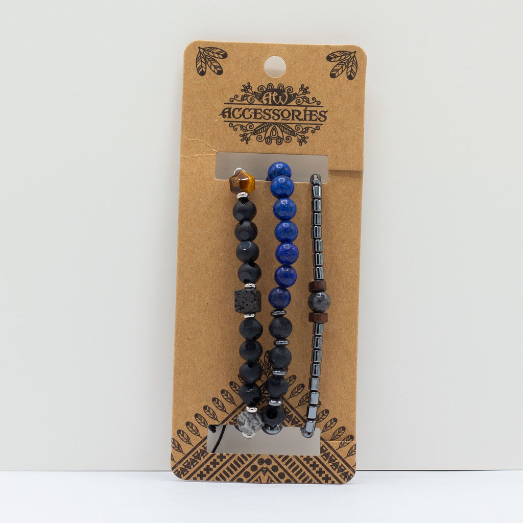 Mens Premium Bracelet Sets in Stylish Blues for Modern Looks