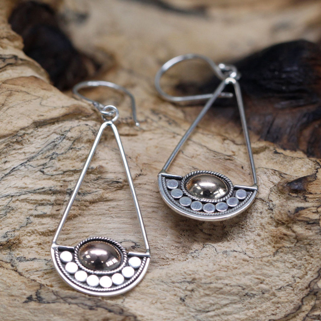 Silver and Gold Earring Luna Balance for Unique Style Lovers
