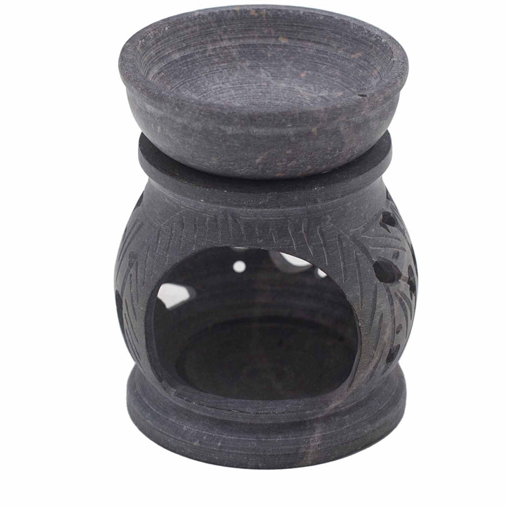 Small Soapstone Oil Burner 8cm with Om Symbol for Aromatherapy