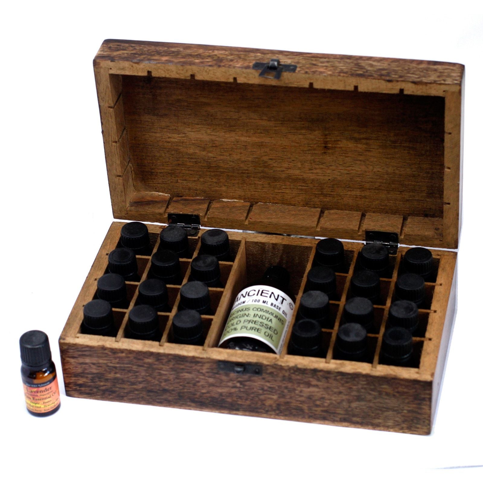 Mango Aromatherapy Box with Floral Design for 24 Essential Oils