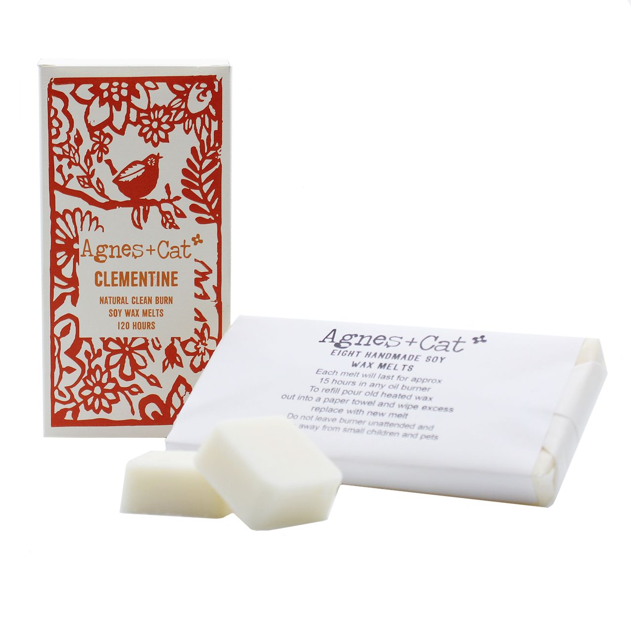 Agnes + Cat Box of 8 Wax Melts Clementine for Fresh Fragrance