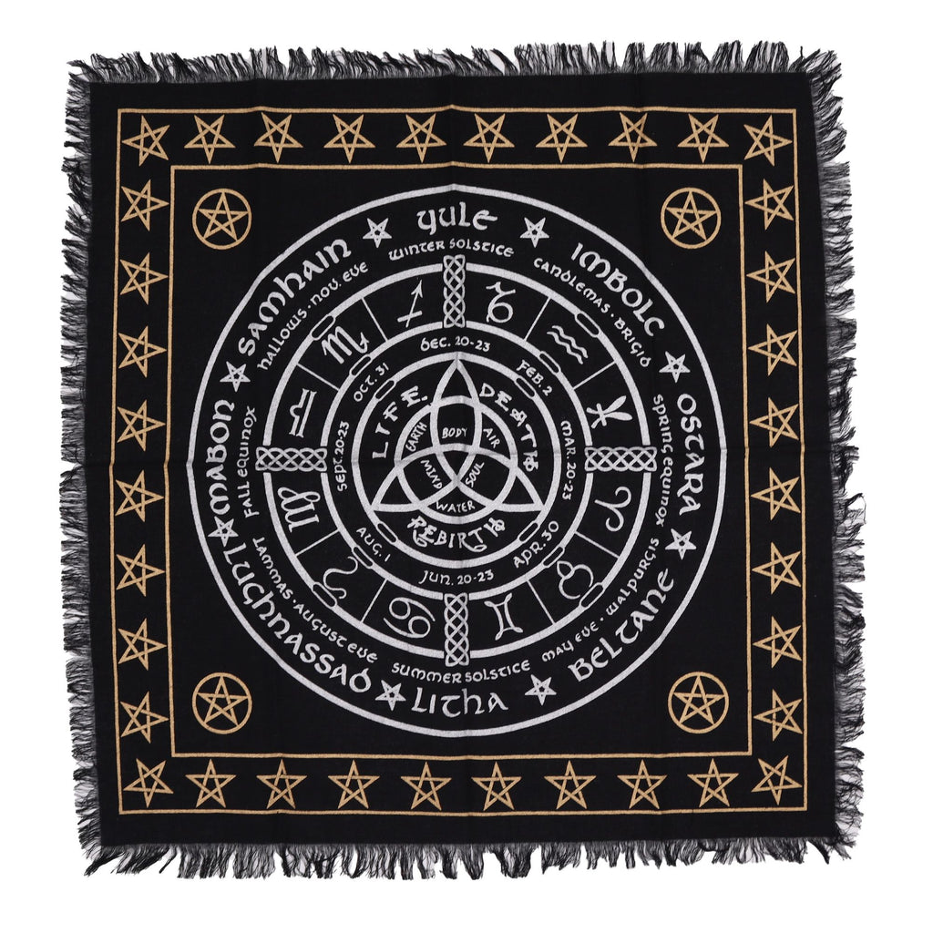 Esoteric Fringed Altar Cloth for Life Death and Rebirth Rituals