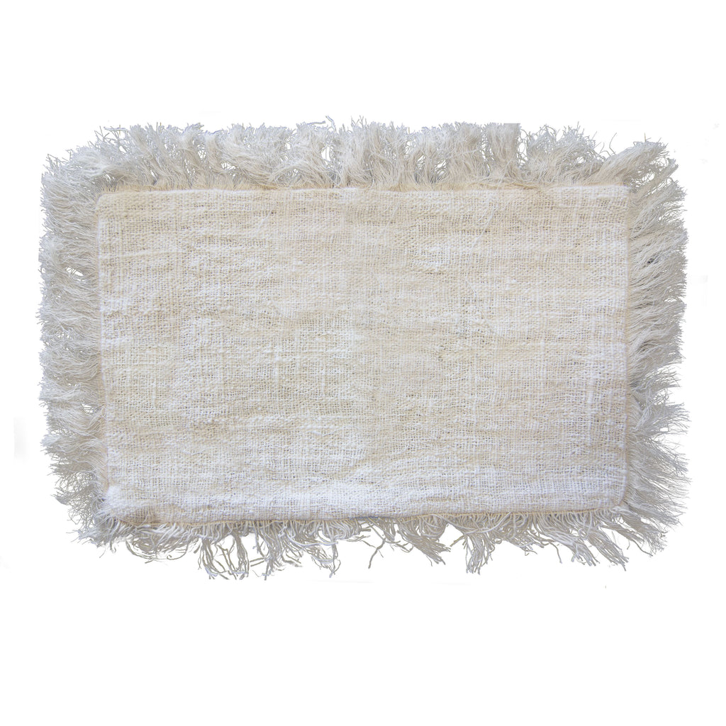 Linen Cushion Cover 30x50cm with Fringe for Stylish Home Decor