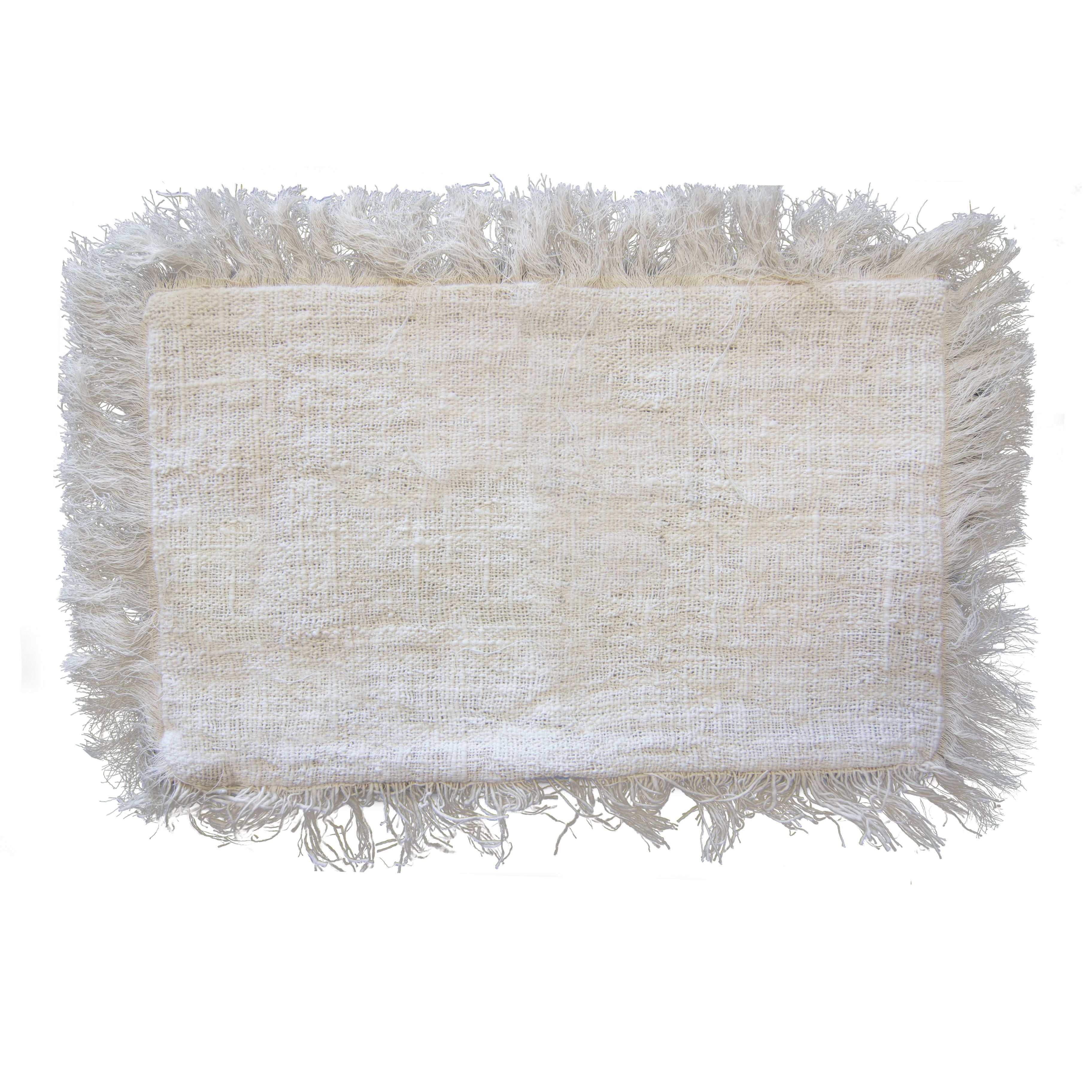 Linen Cushion Cover 30x50cm with Fringe for Stylish Home Decor