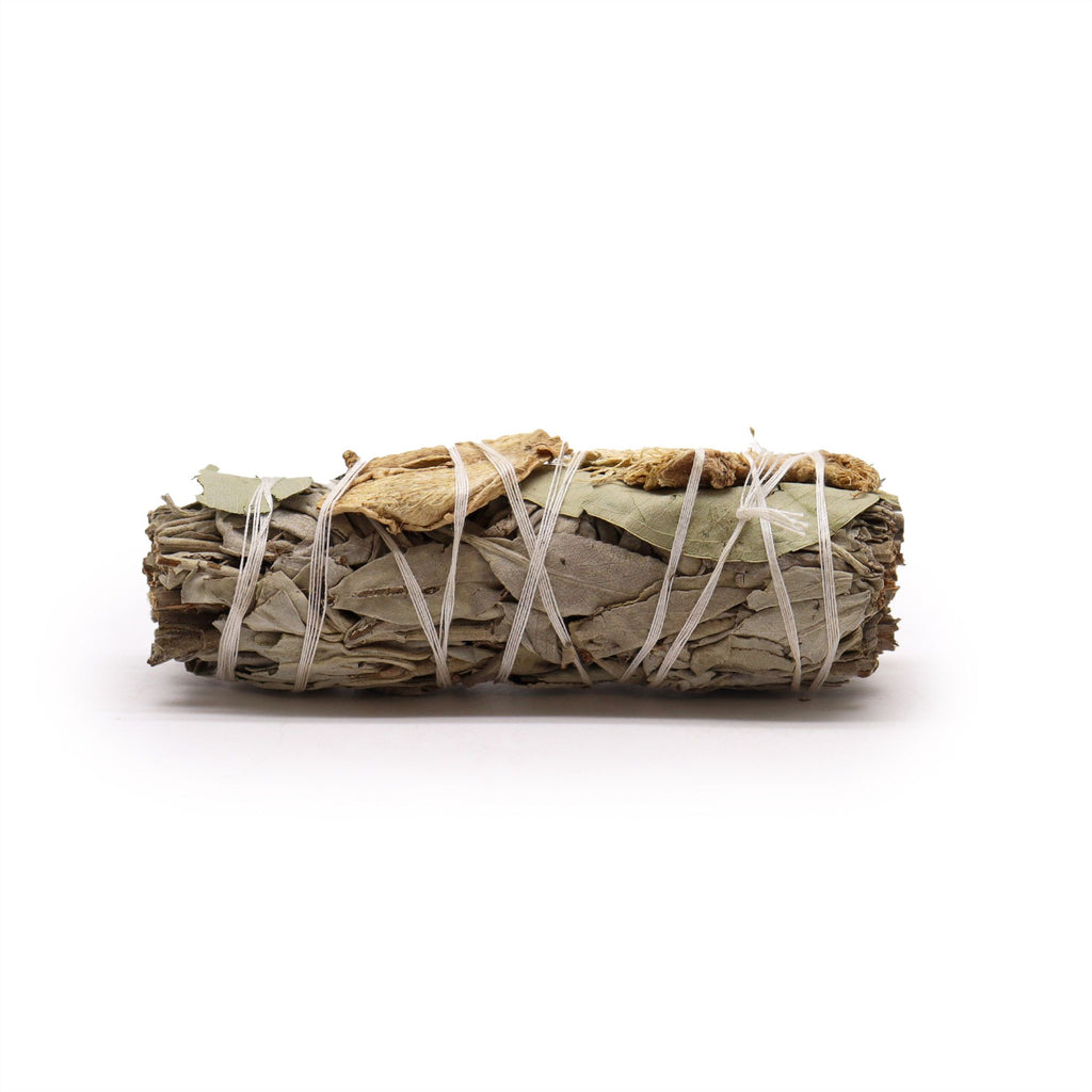 Smudge Stick White Sage, Eucalyptus and Ginger for Cleansing Rituals