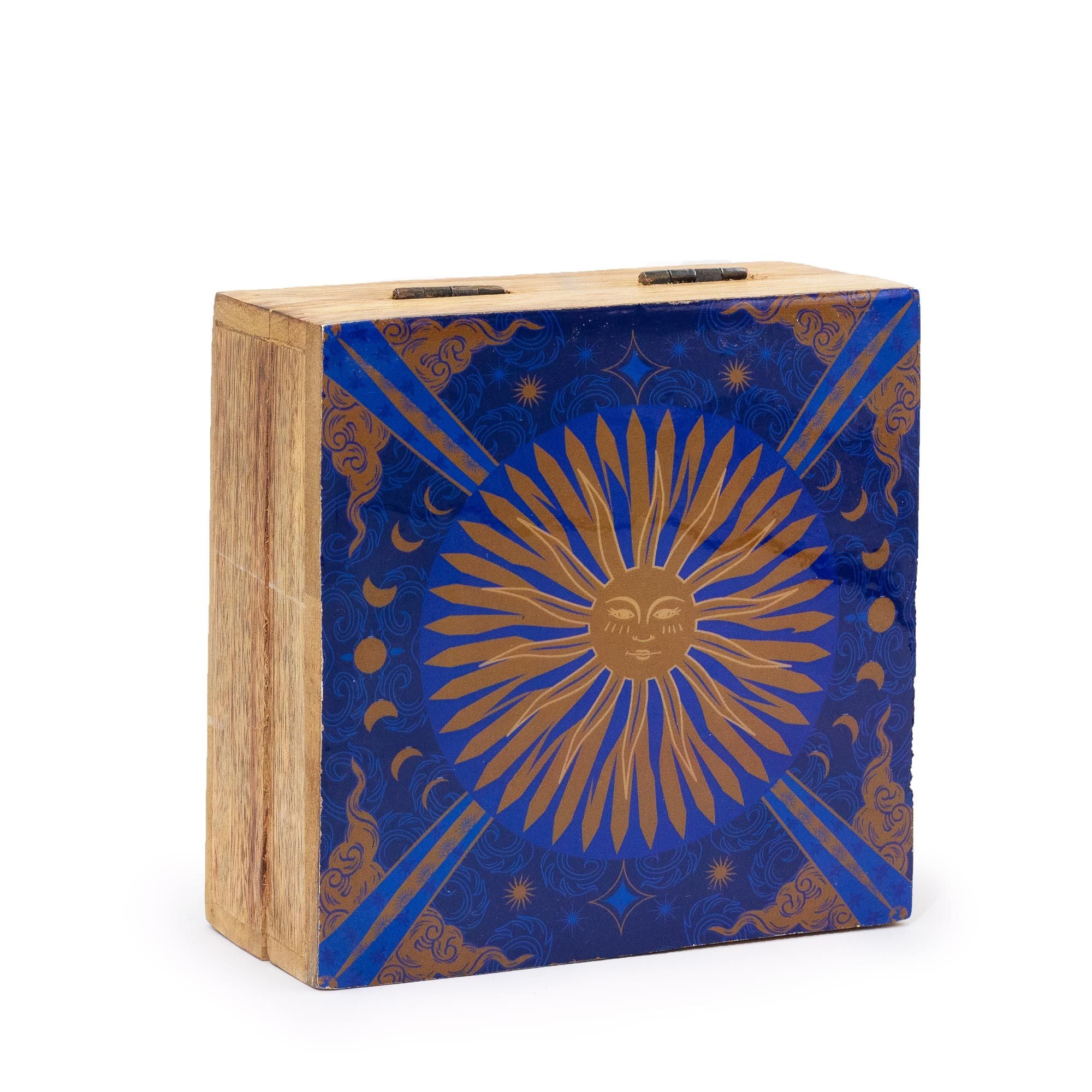 Hop Hare Medium Enameled Square Box with The Sun Design