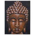Buddha Painting with Copper Brocade Detail for Elegant Decor