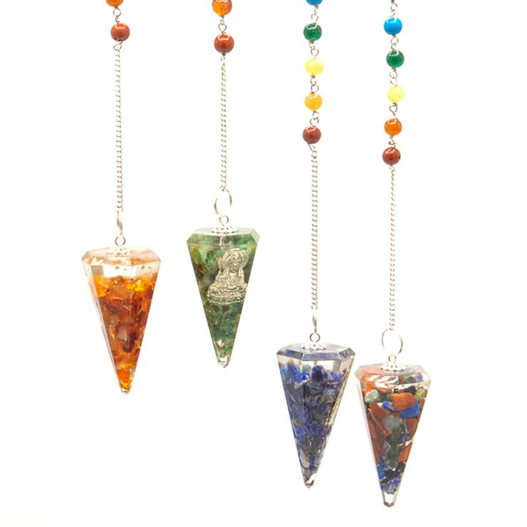 Orgonite Power Chakra Pendulum with Buddha Design for Balance