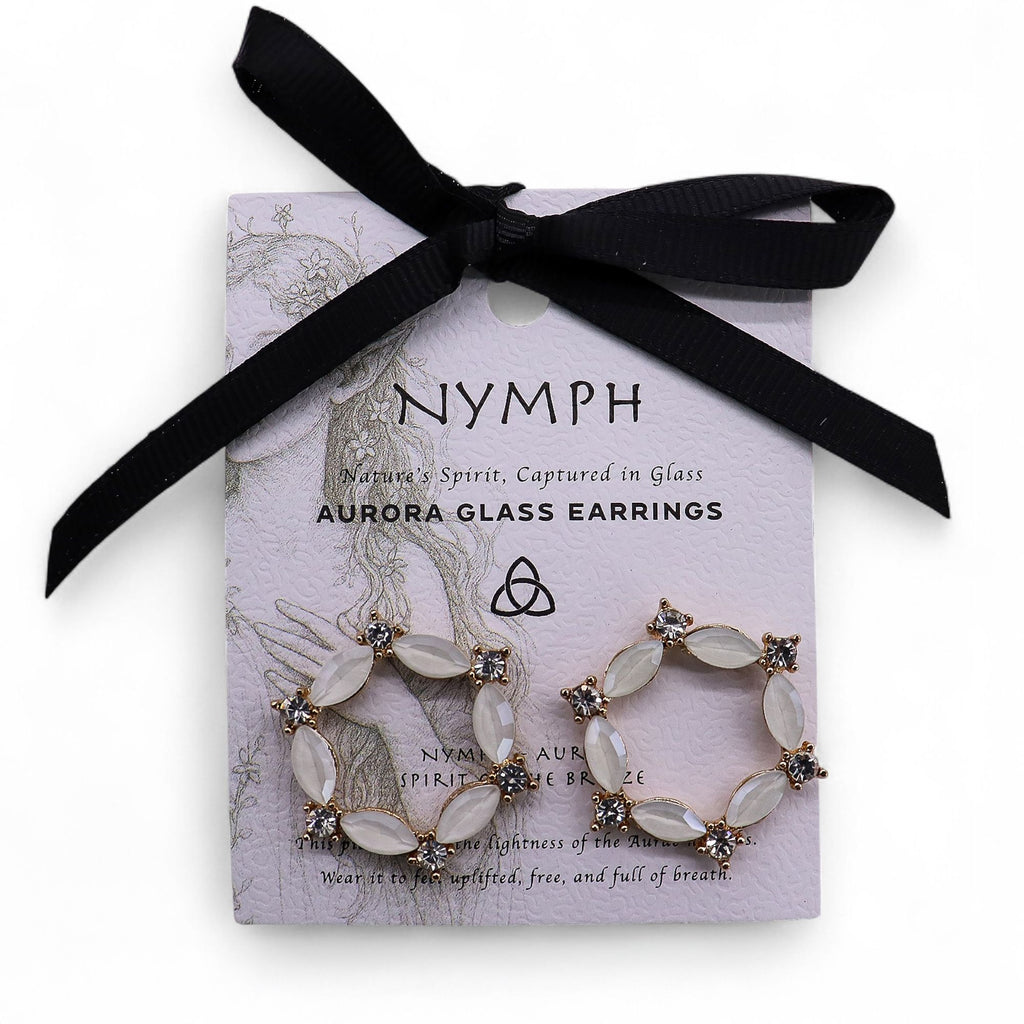Pearl Vintage Glass Loop Earrings with Elegant Rounded Design