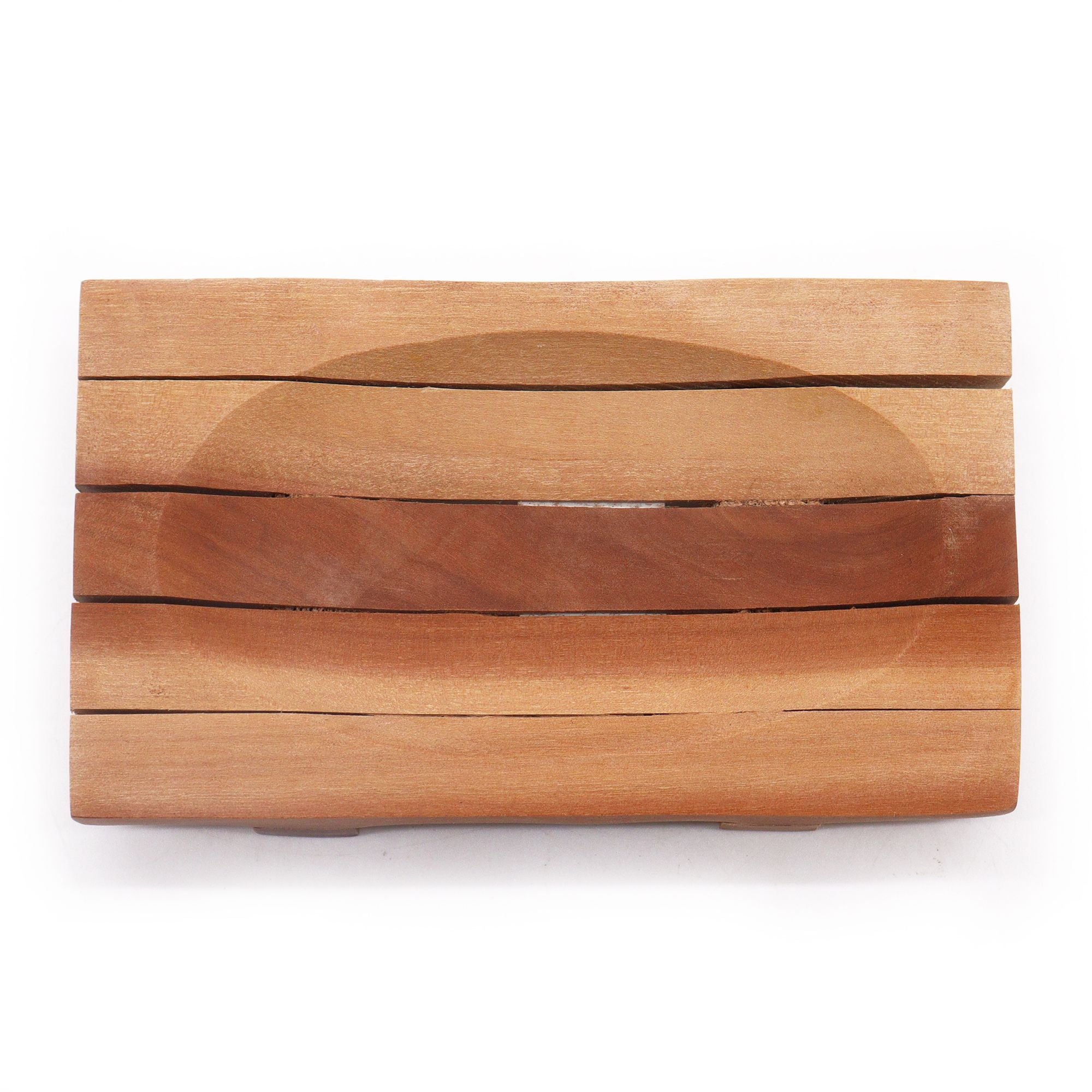 Classic Mahogany Soap Dish with Elegant Grid Drainer Design