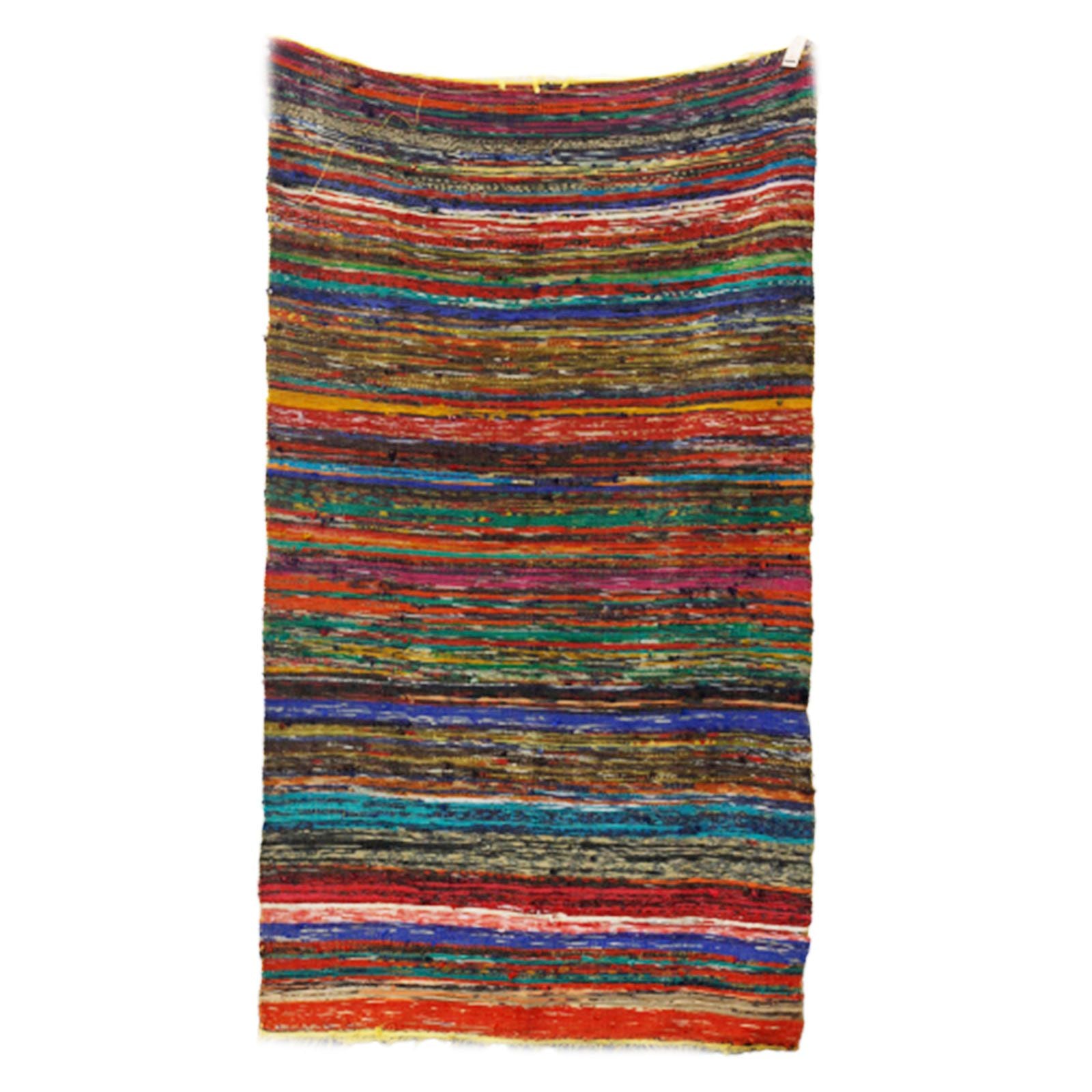 154 x 90cm Luxury Rag Rug in Bright Yellow for Home Decor Styling