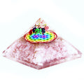 Stunning Orgonite Pyramid with Rose Quartz and Flower of Life