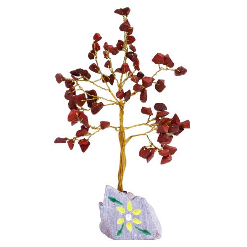 Red Jasper Gemstone Tree with 80 Stones for Home Decor