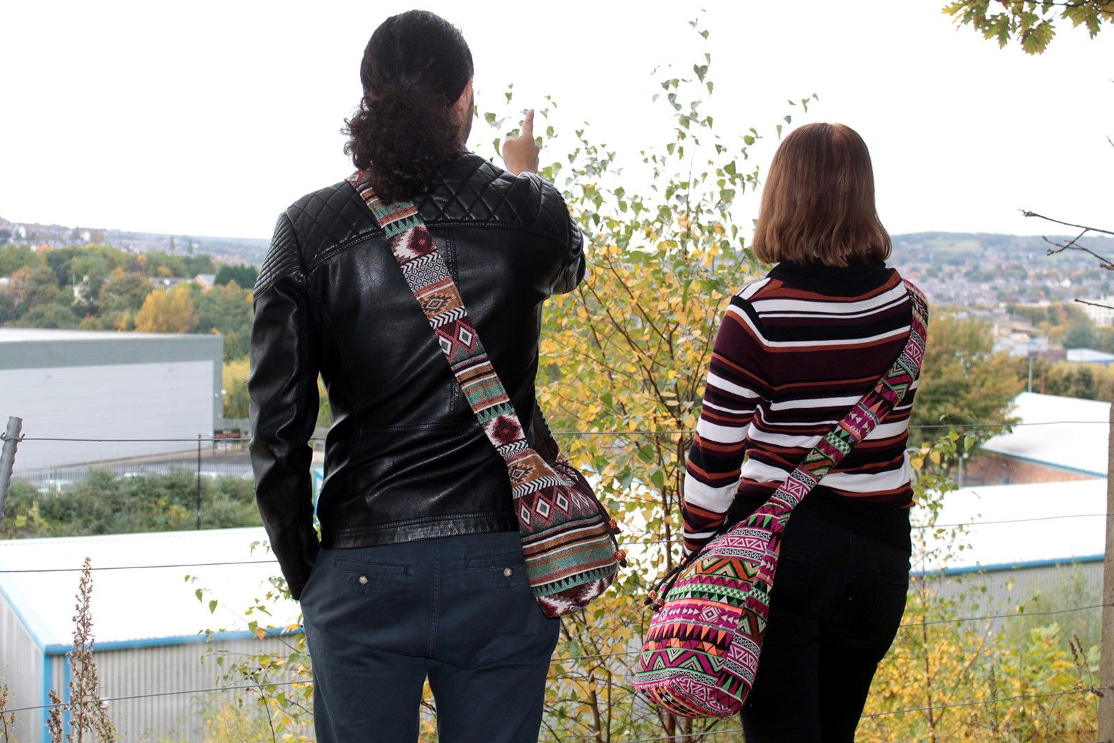Stylish Pink Jacquard Bag Student Backpack for Trendy Travellers
