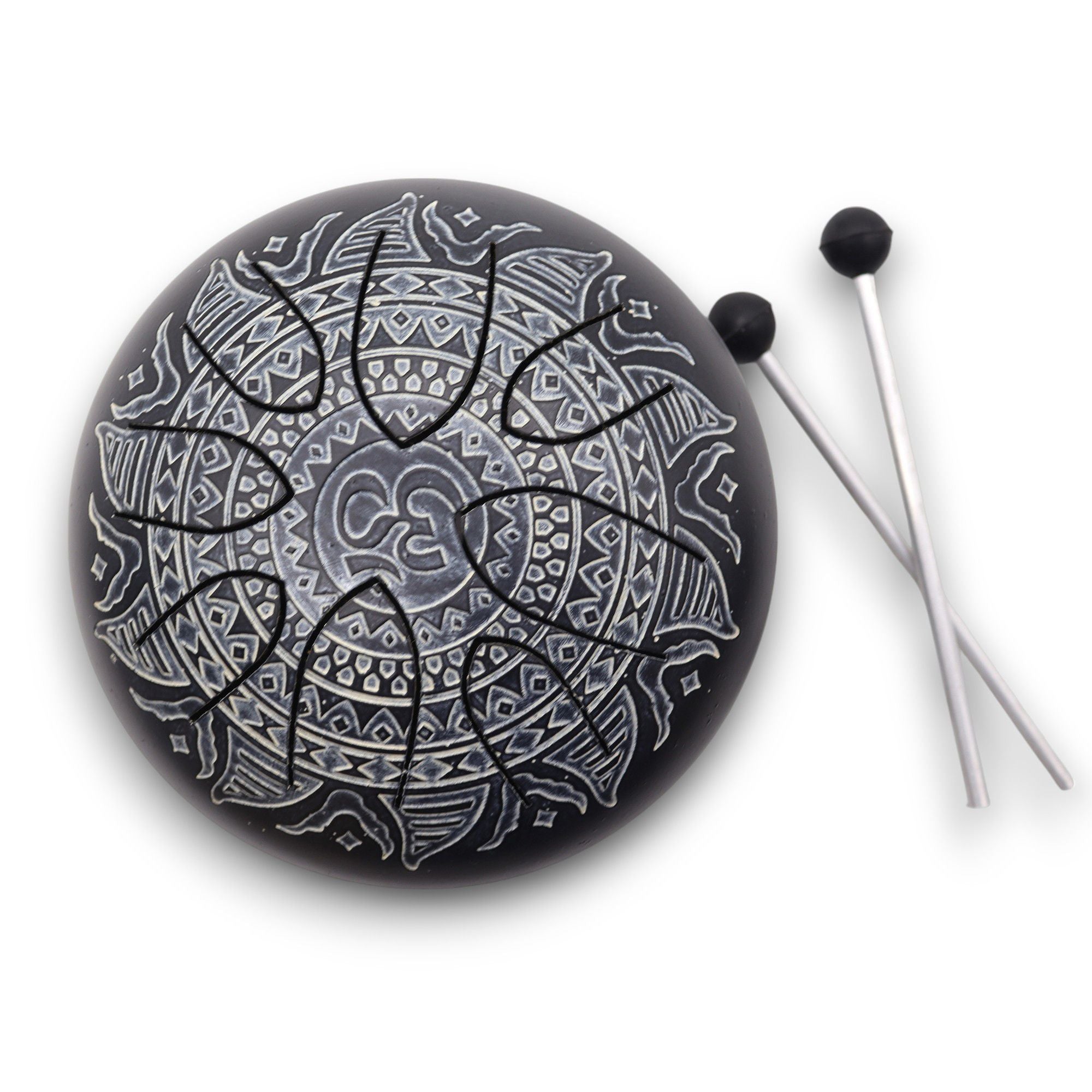 Hapi Drum Om Mandala Engraved 16cm Steel Tongue Drum for Relaxation