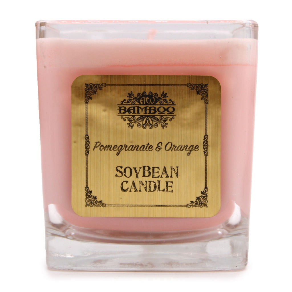 Soybean Candles Pomegranate and Orange in Recycled Glass Jars