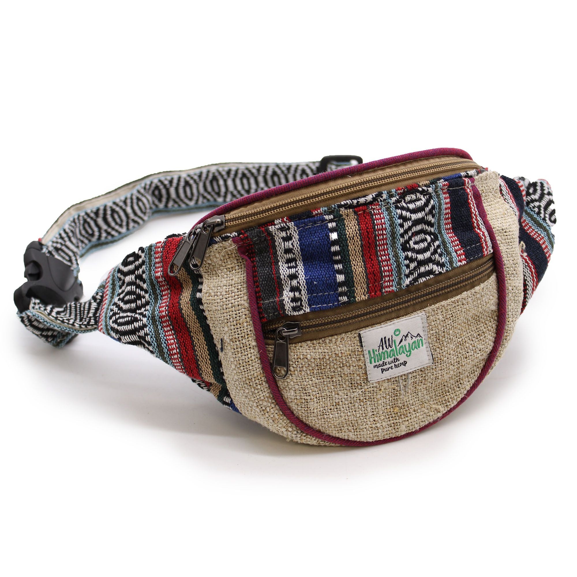 Bum Bag Hemp & Cotton with Assorted Designs for Everyday Use