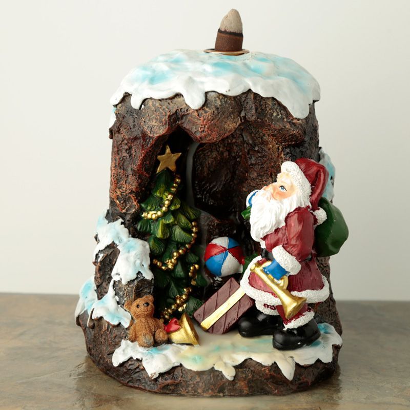 Christmas Santa's Grotto Backflow Incense Burner for Festive Cheer