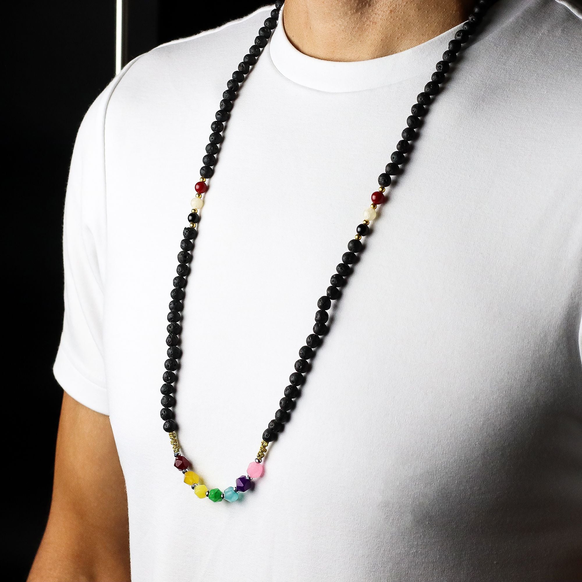 Essence of the Volcano Necklace with Chakra Beads Design