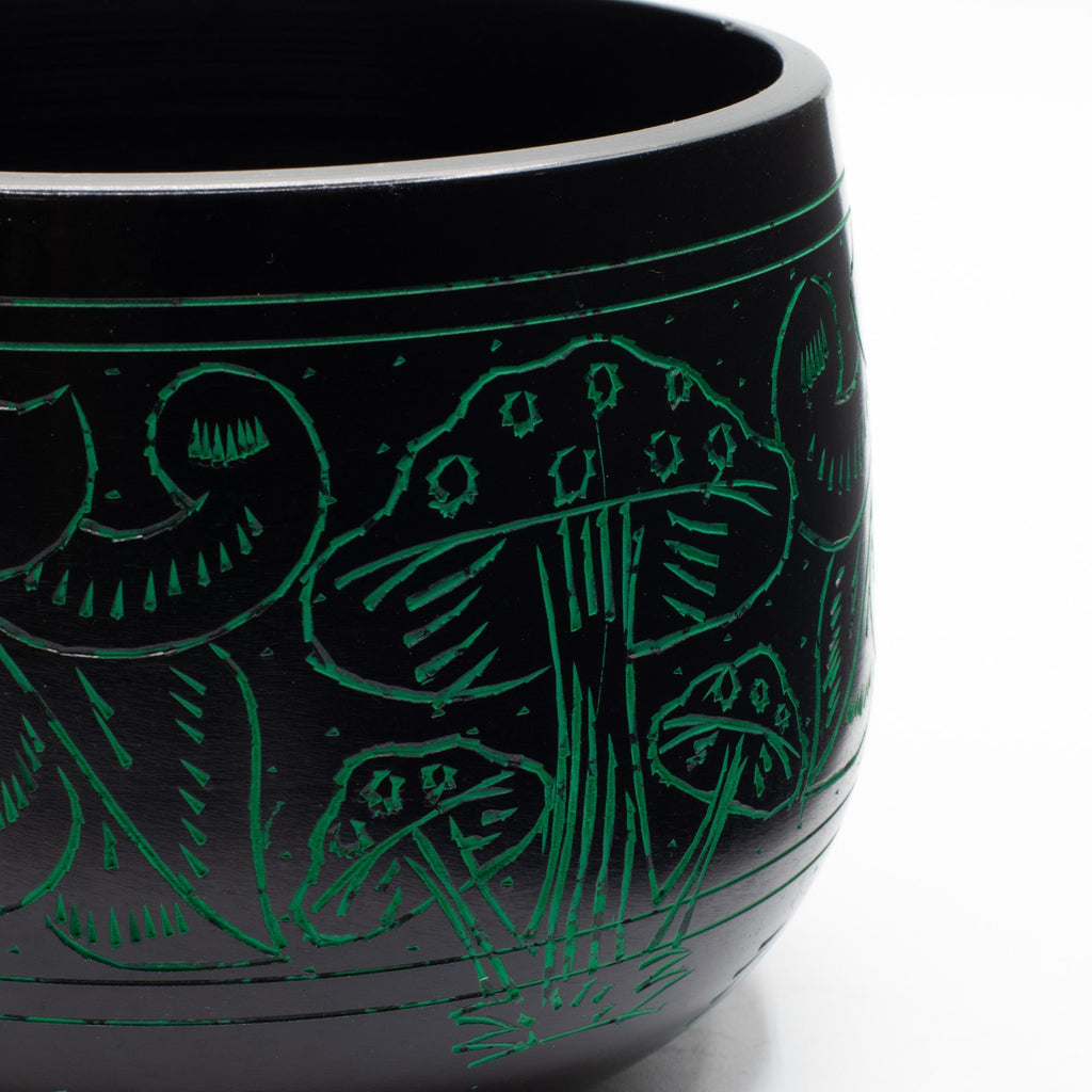 Magic Mushroom Cauldron Singing Bowl in Green 15cm for Relaxation
