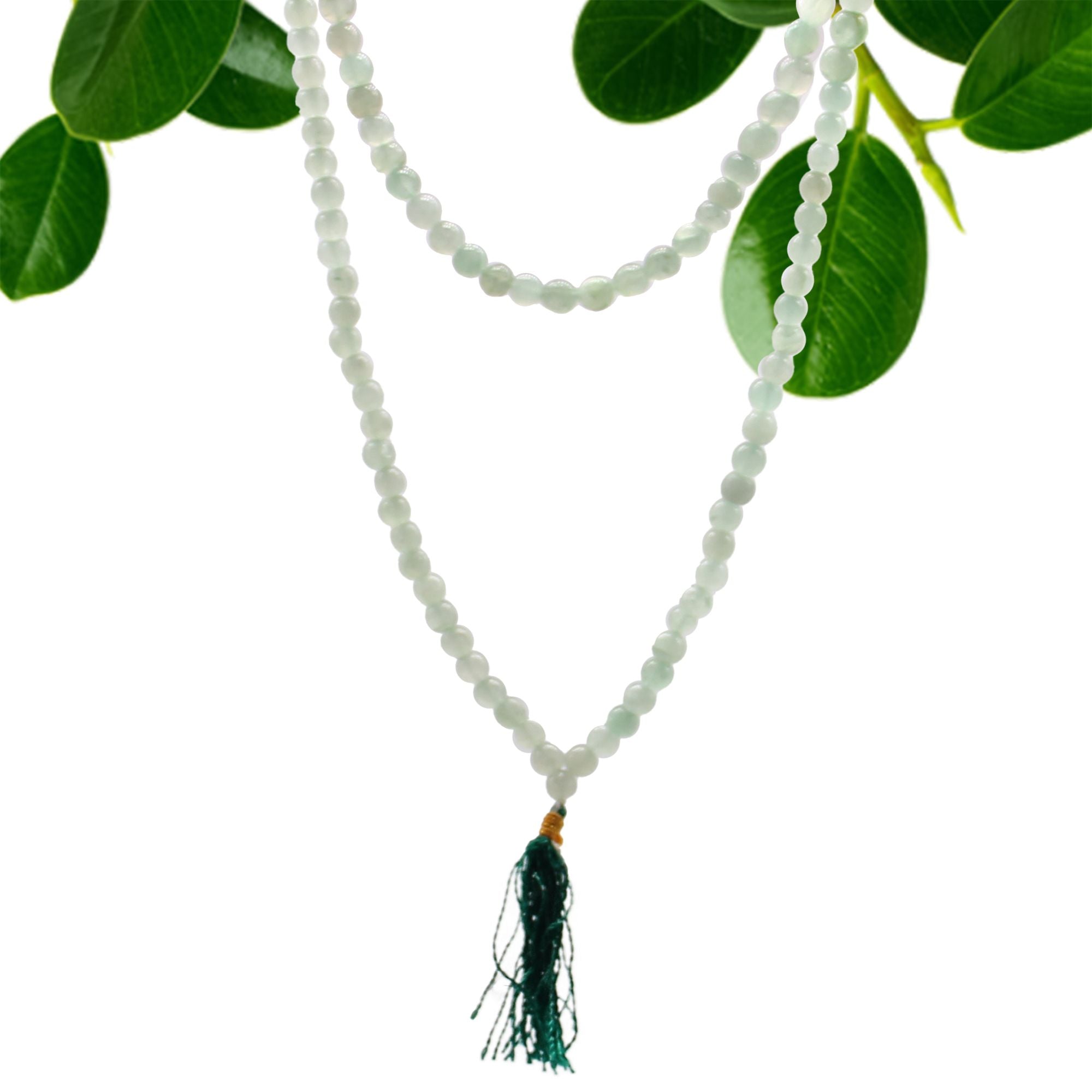 108 Bead Mala with Green Aventurine Gemstone Beads for Japa