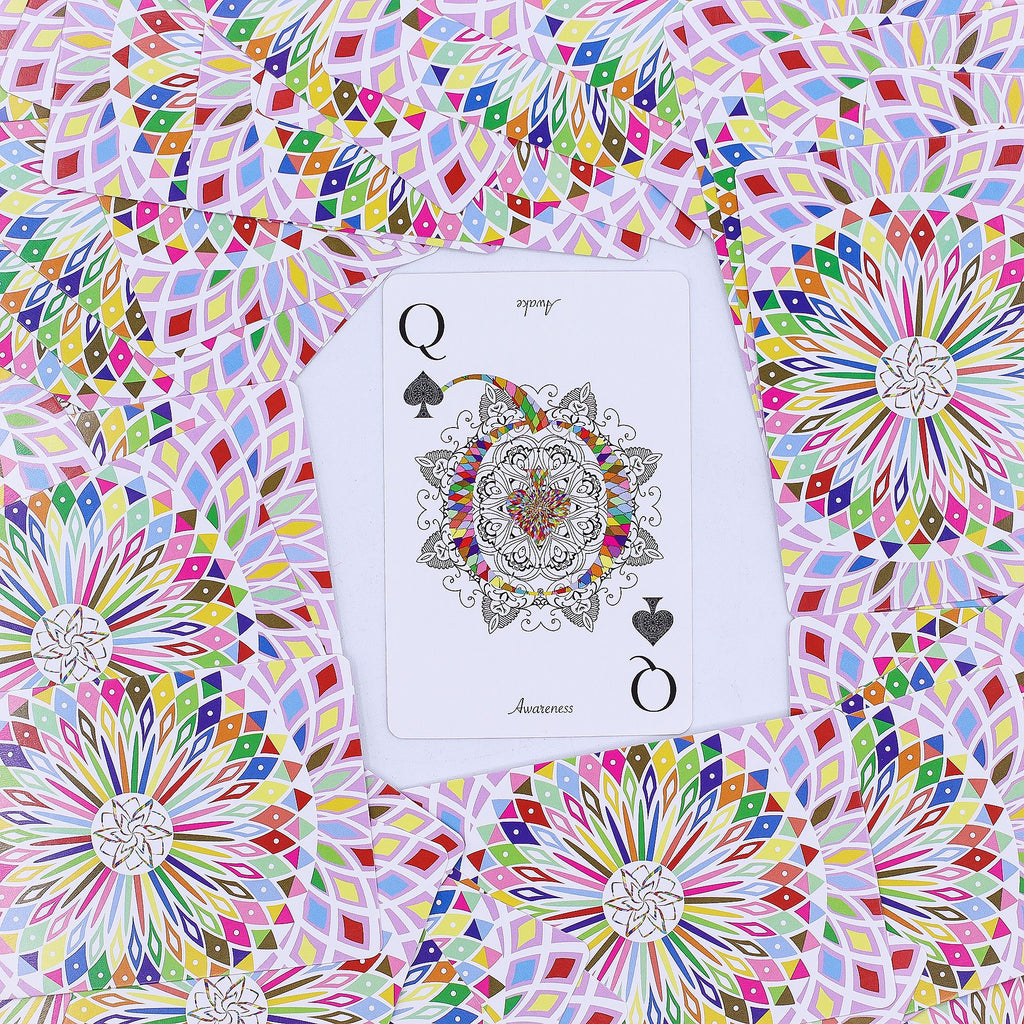 Mandala Oracle and Playing Cards Kaleidoscope Symmetry Deck Set