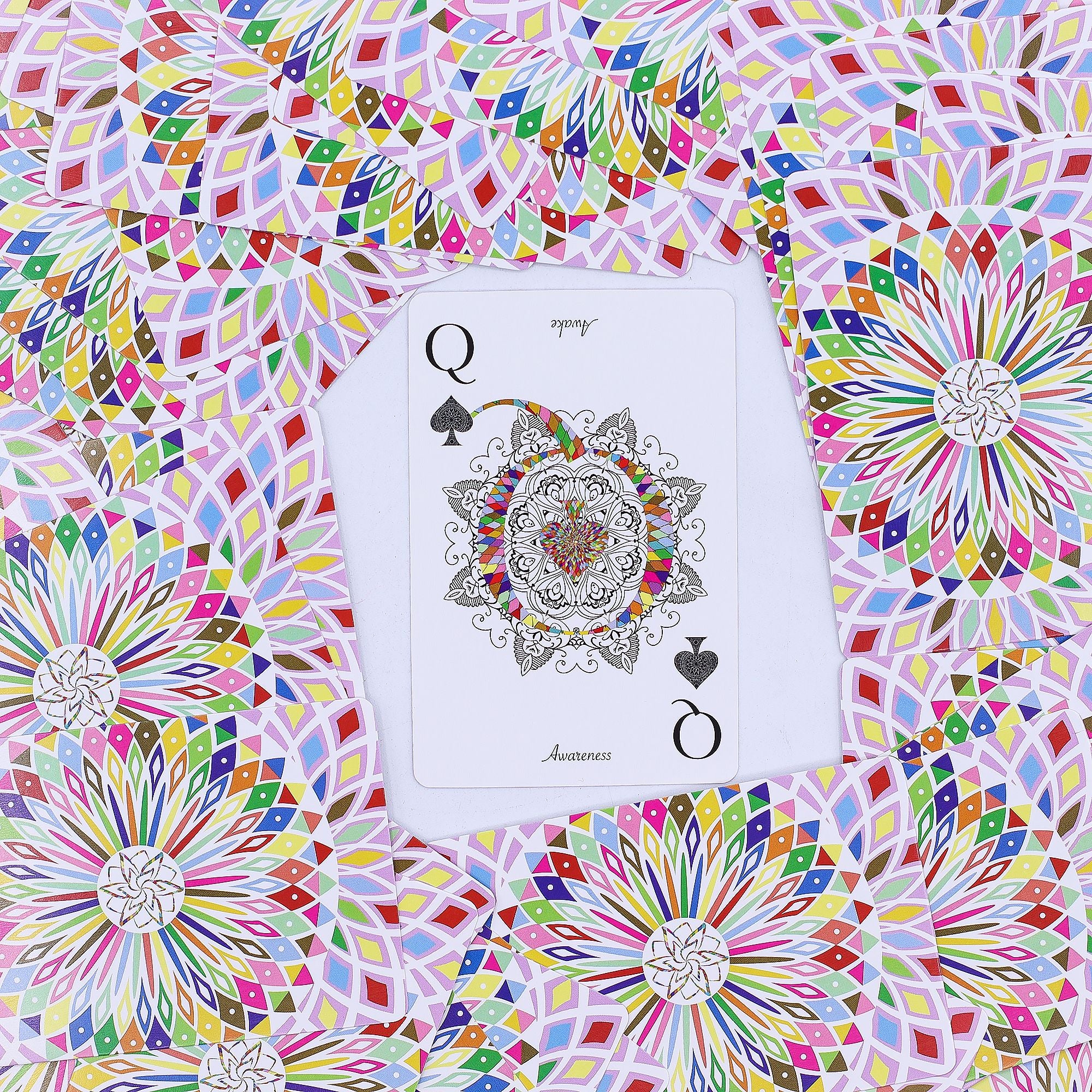 Mandala Oracle and Playing Cards Kaleidoscope Symmetry Deck Set