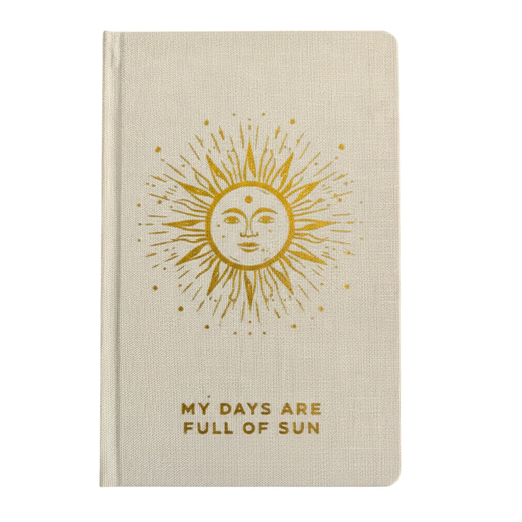 Ivory Gratitude Journal with Gold Lining and 120 Guided Pages