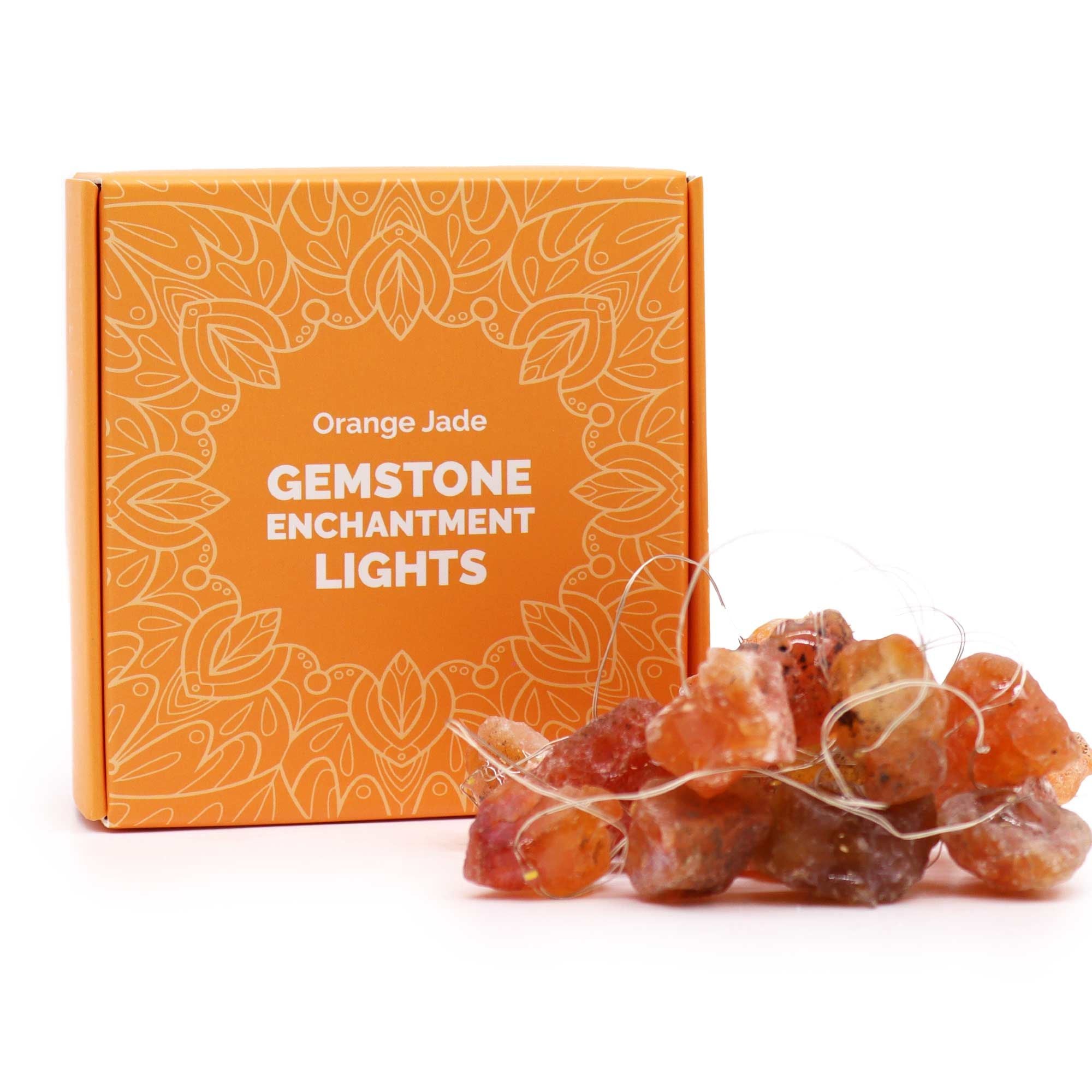Gemstone Enchantment Lights with Orange Jade 20 LED String Lights