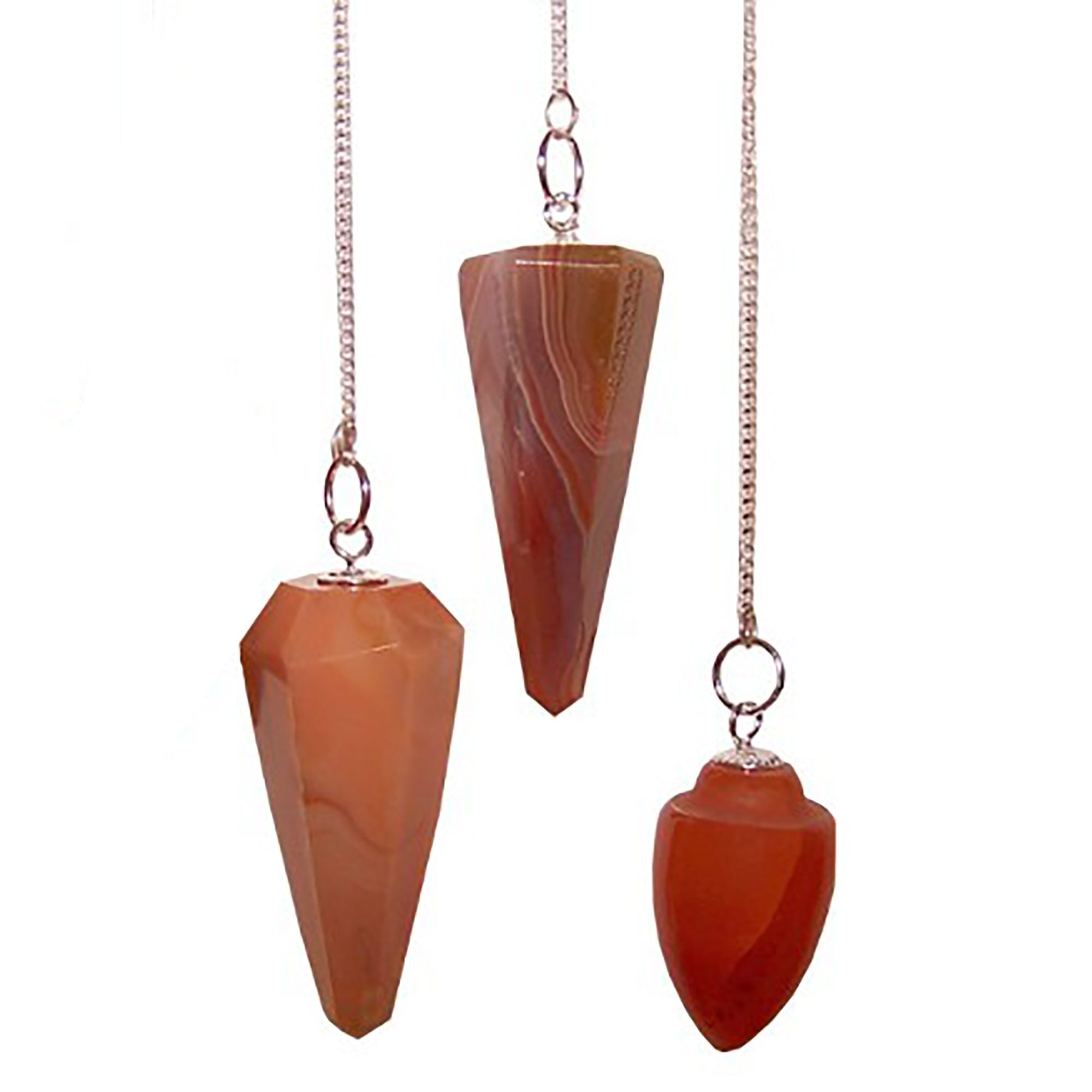 Magic Pendulum Carnelian Gemstone Dowsing Tool with Chain