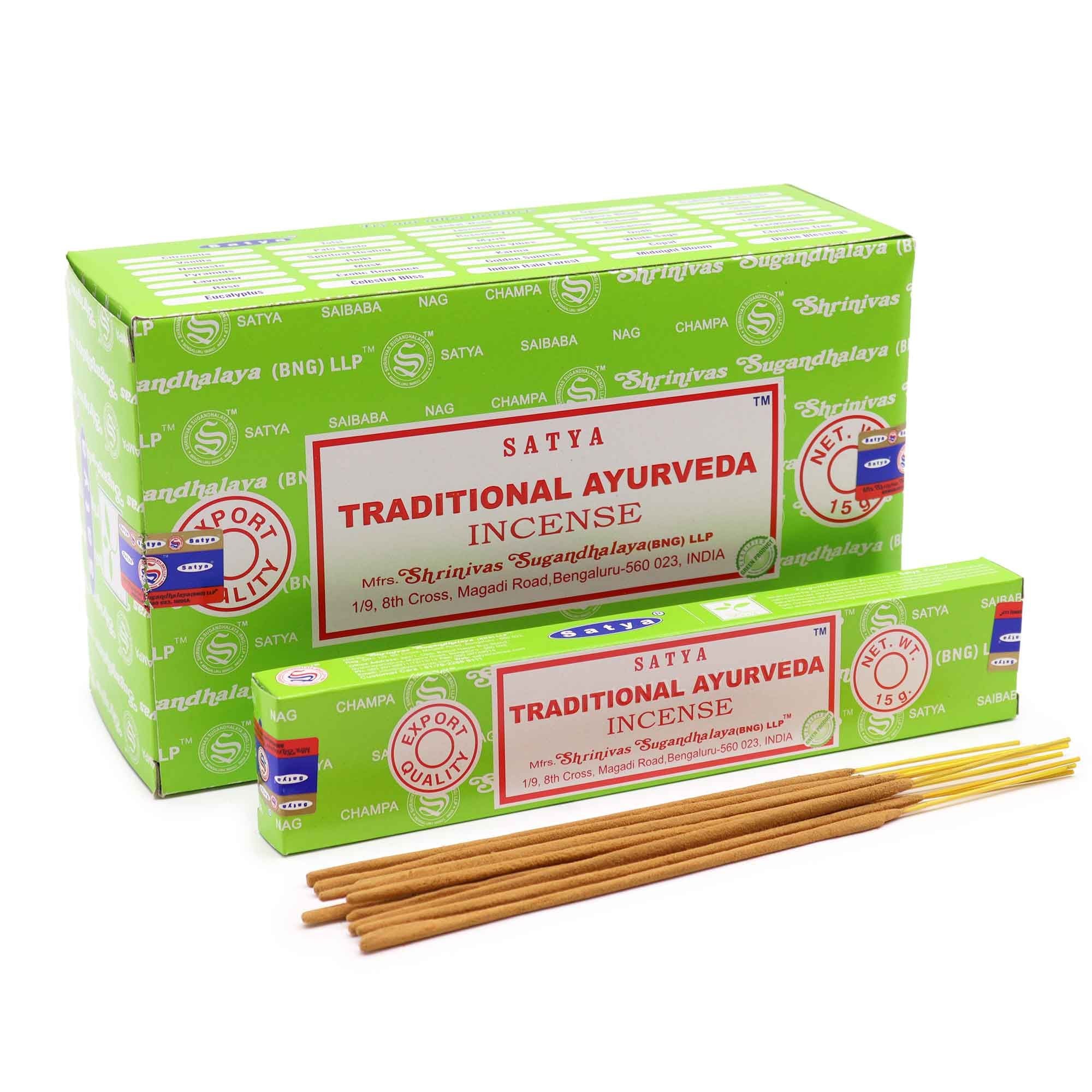 Satya Incense Sticks 15gm Tr.Ayurveda for Invigorating Scents