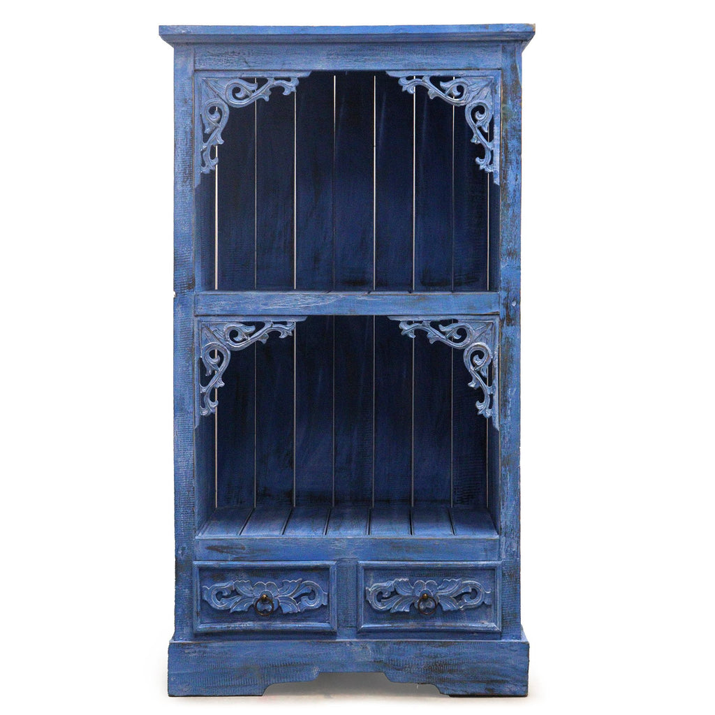 Albasia Bathroom Cabinet in Bluewash for Elegant and Stylish Storage