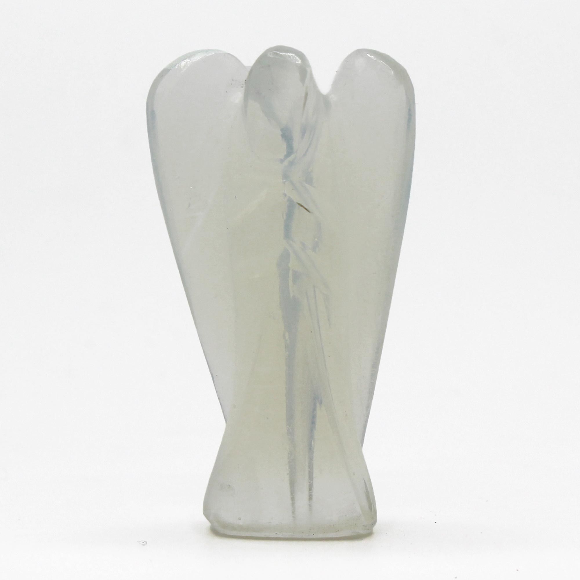 Hand Carved Gemstone Angel Figure in Opalite Design