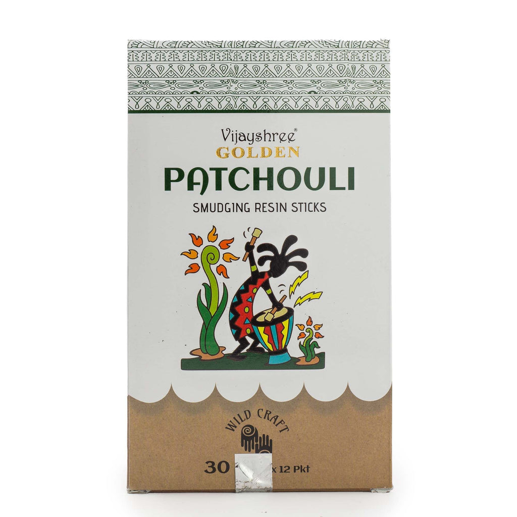 Golden Patchouli Smudging Resin Sticks 30g for Aromatic Spaces