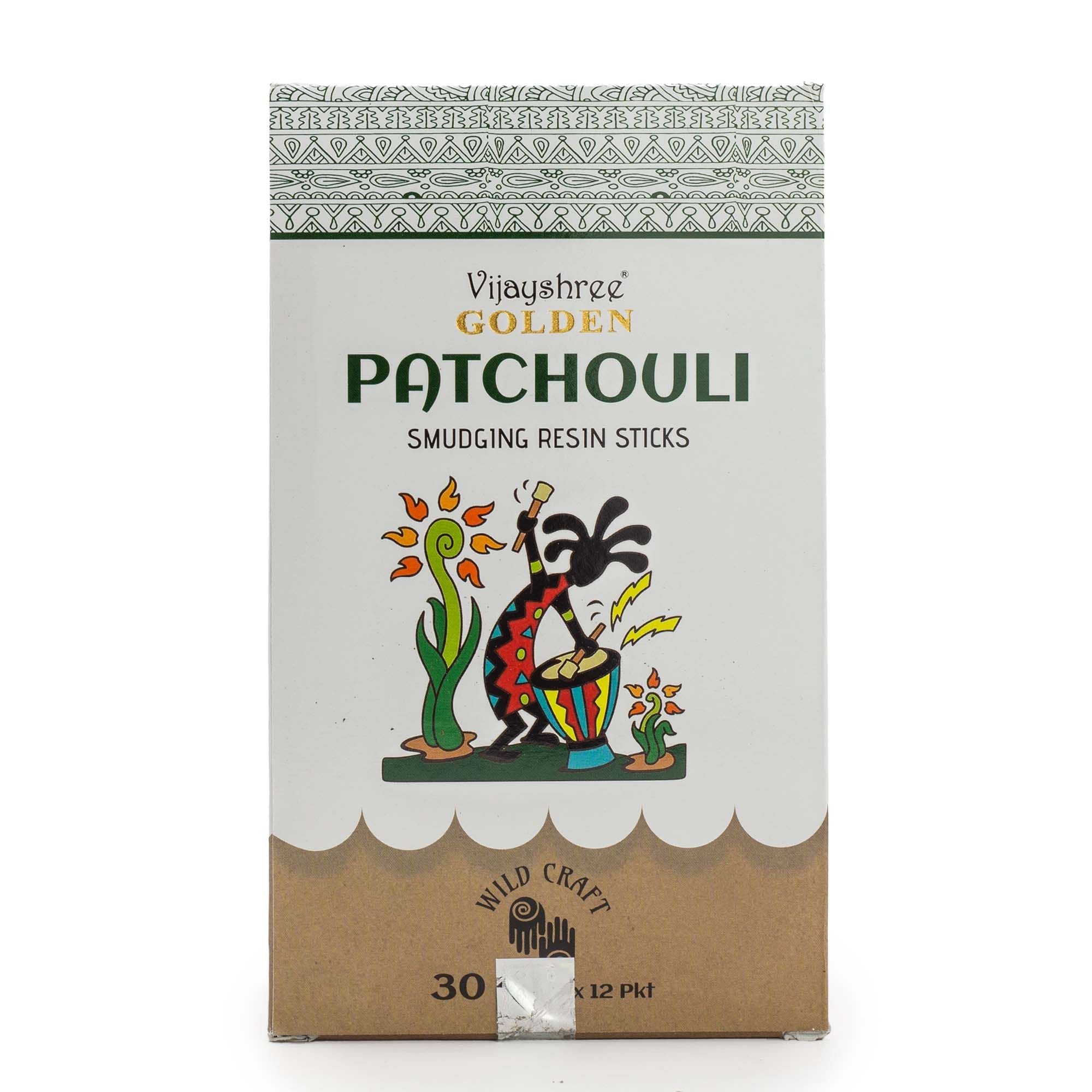 Golden Patchouli Smudging Resin Sticks 30g for Aromatic Spaces